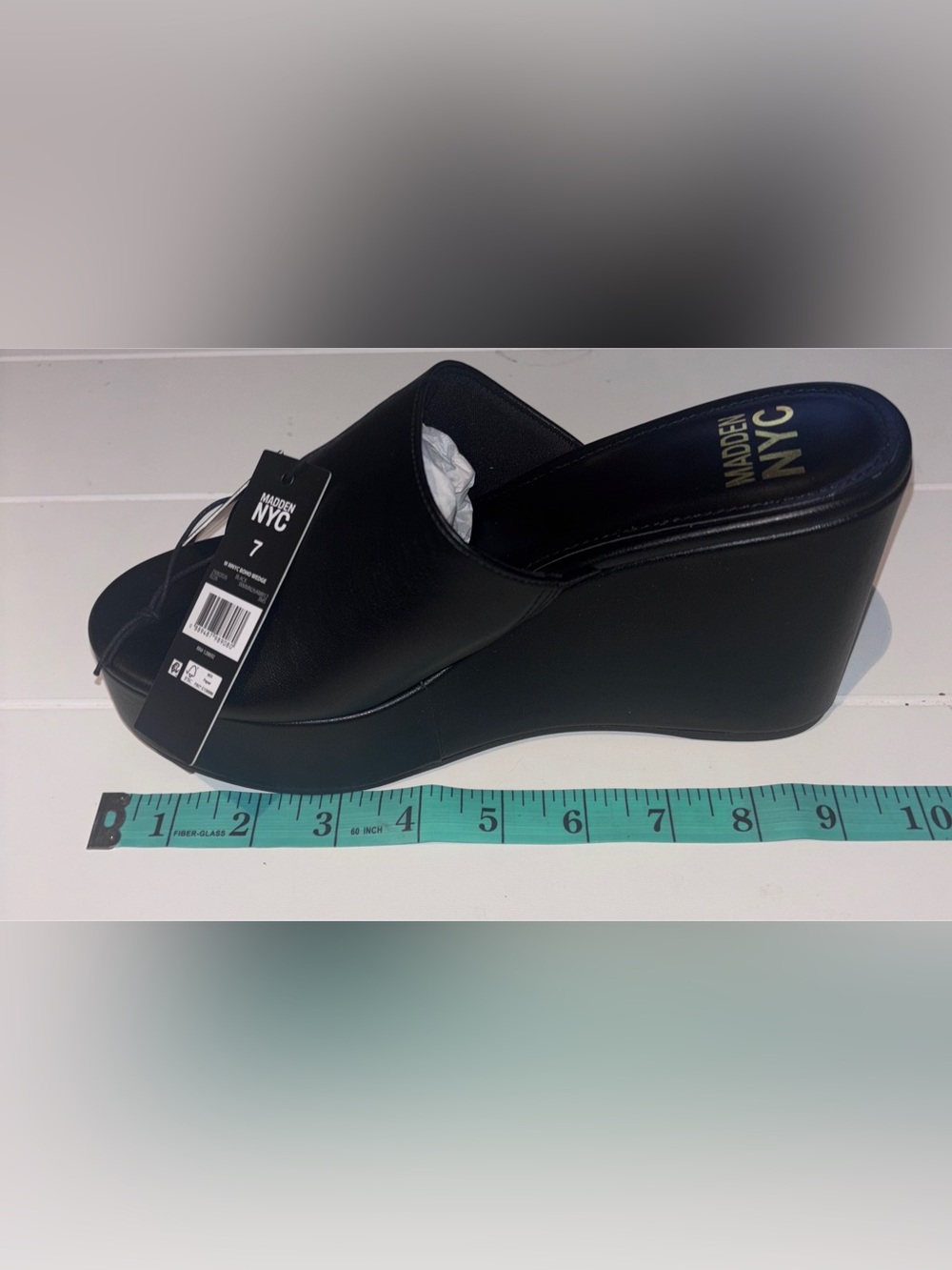Madden NYC Black Platform Boho Wedge Slide on Sandals - Women's 7 - Picture 14 of 15
